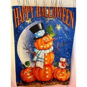 Ellie Record Halloween Snowman Flag Double Sized‎ 27x39"